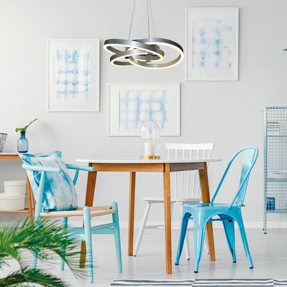Näve Divora LED Hanglamp Ø58cm Aluminium Wit