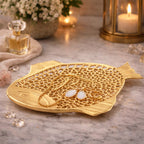 Decoratieve beker gouden vis 32x26x2cm