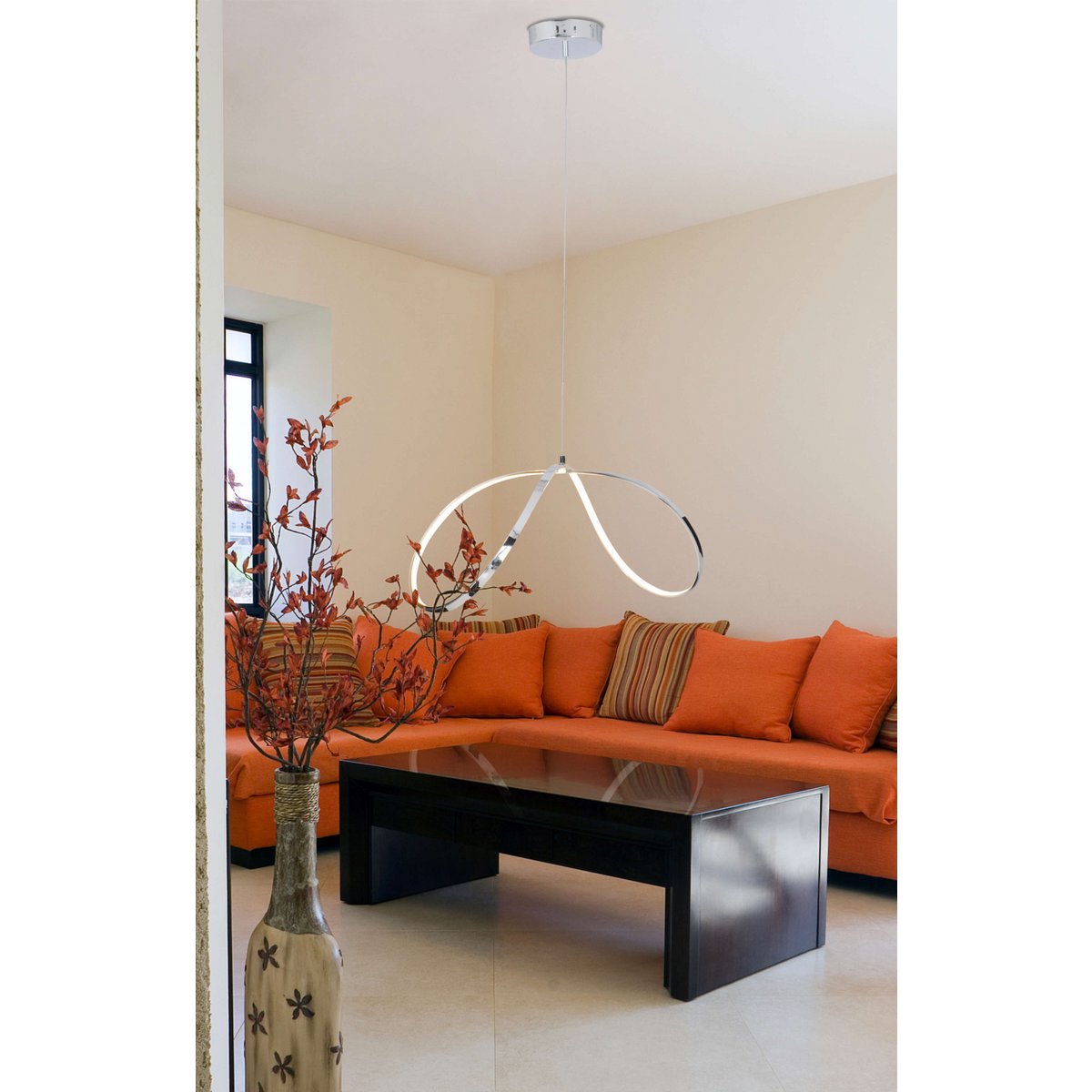 Näve Loop Line LED Hanglamp - Zwart 72cm
