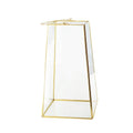 Glazen lantaarn gouden rand H30cm