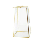 Glazen lantaarn gouden rand H30cm