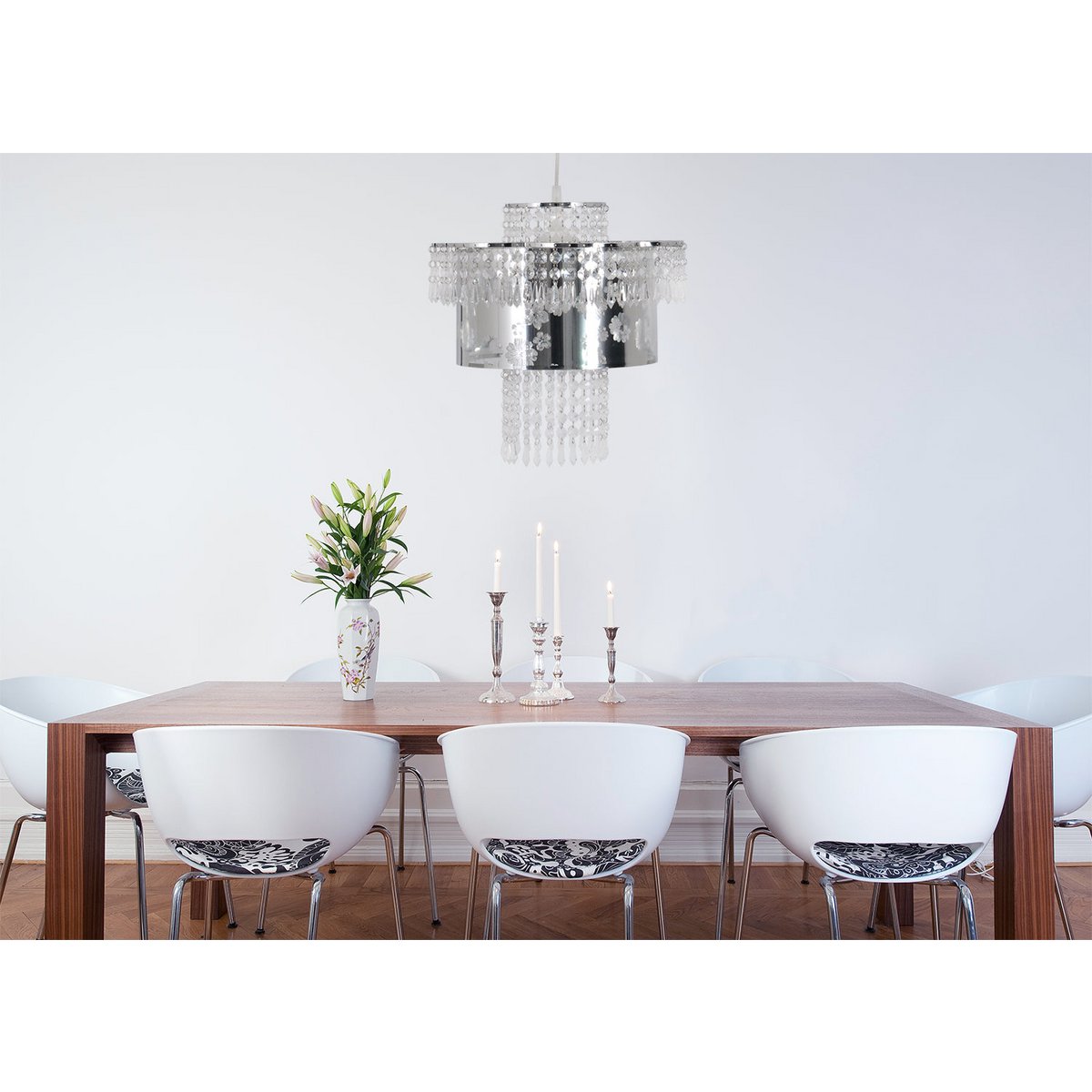 Näve Leuchten Hanglamp Chroom 32cm Elegant Gloeilamp