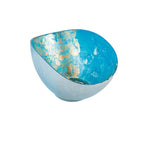 Blauwe & gouden ovale coupe 26,5x14,3x11,5cm