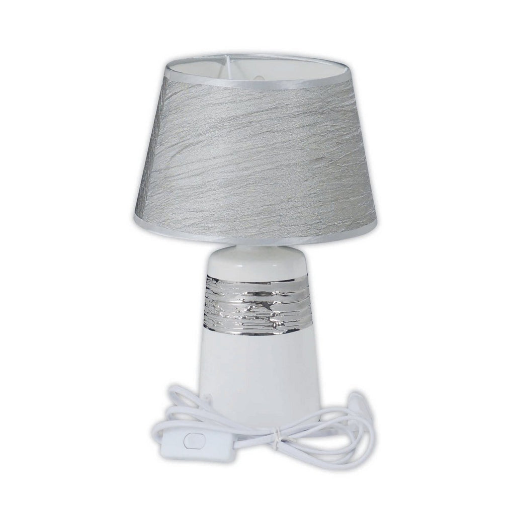 Keramische tafellamp Vittoria 31cm Wit-Zilver