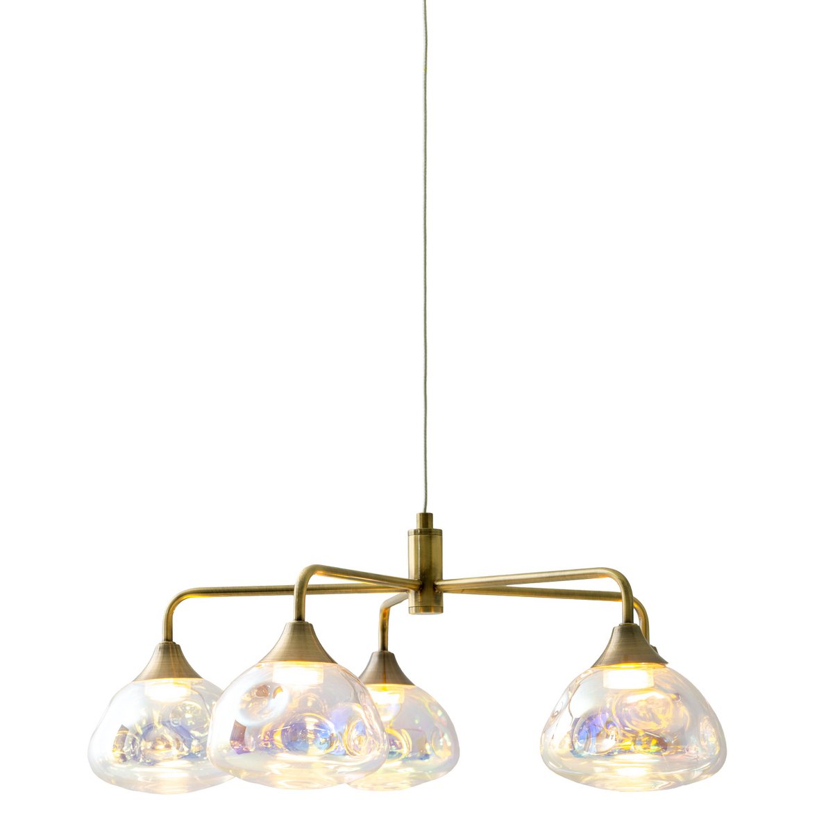 Näve Varna LED-Hanglamp 5-Flamm 50cm Messing