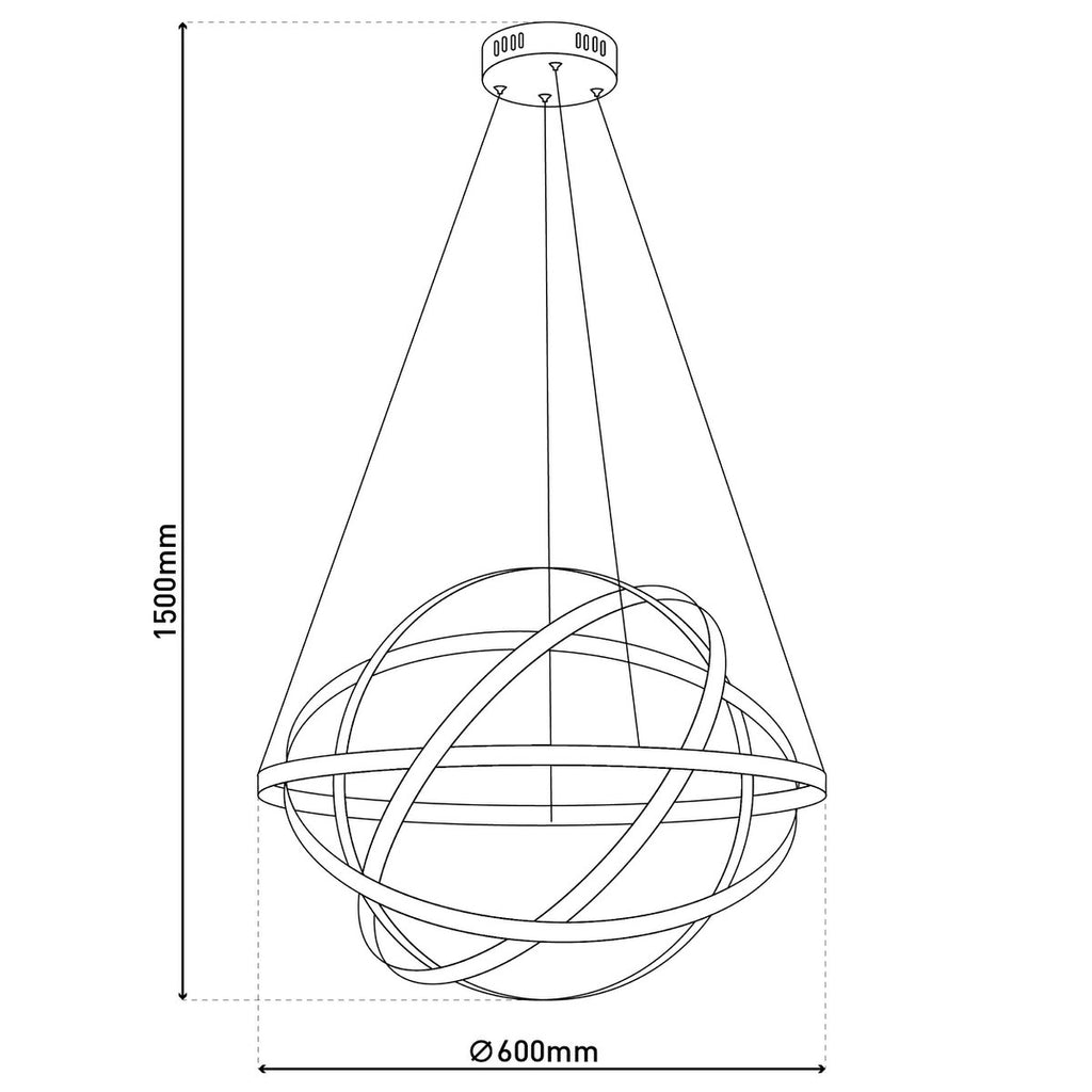 Näve Cosmos LED Hanglamp Chroom Ø60cm