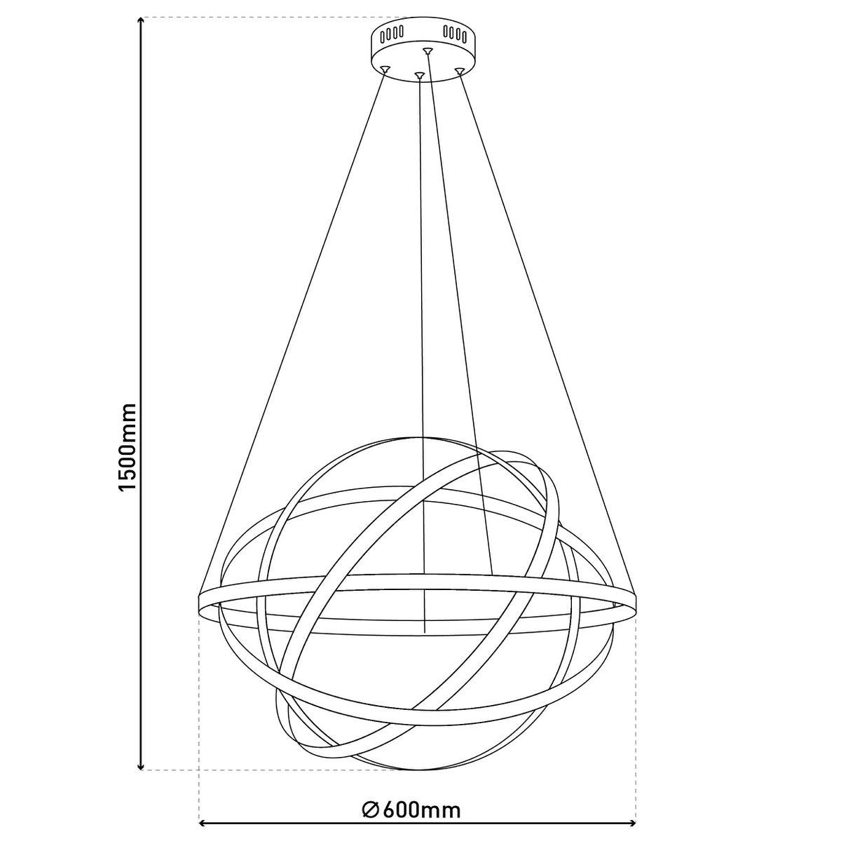 Näve Cosmos LED Hanglamp Chroom Ø60cm