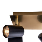 Näve Frida Plafondlamp Zwart/Goud GU10