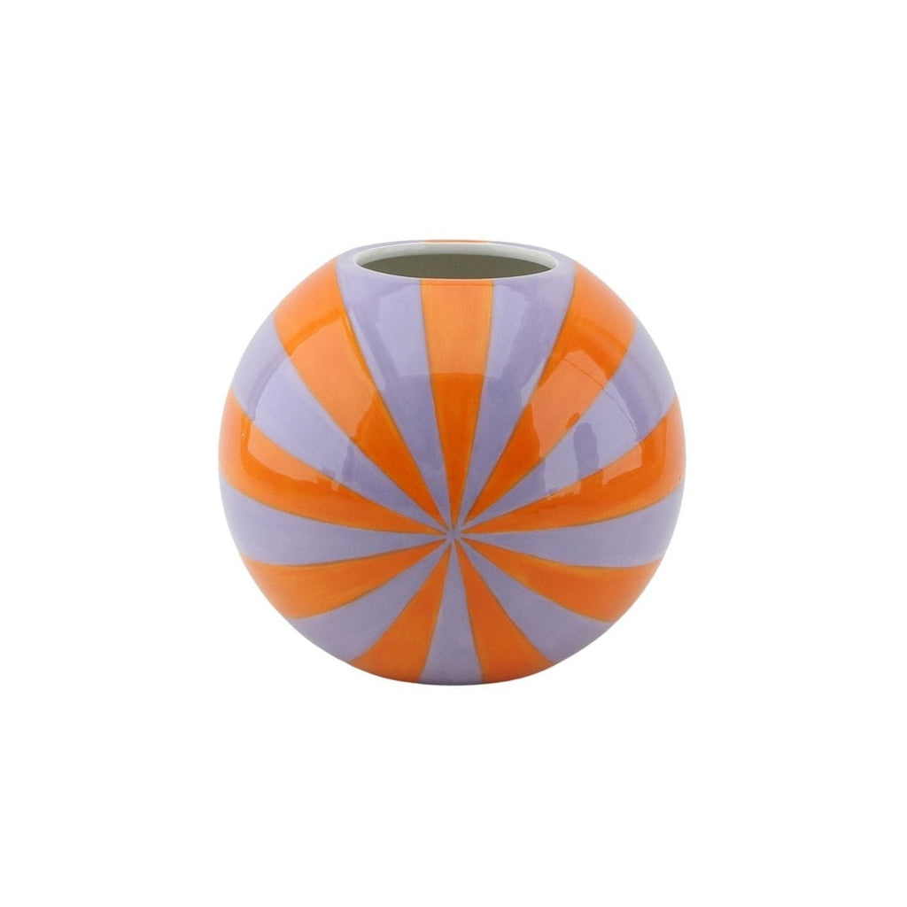 Vaas Swirl - Felkleurig - 15x15x13,5cm - Oranje/Lila