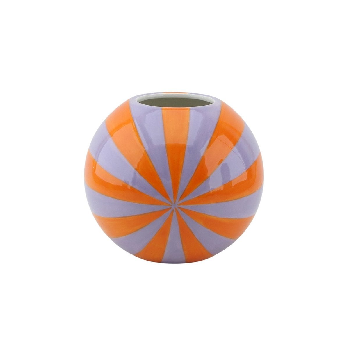 Vaas Swirl - Felkleurig - 15x15x13,5cm - Oranje/Lila