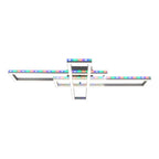 LED CCT-plafondlamp + RGB-backlight "Bantry" met veel functies, 95 cm lang, inclusief afstandsbediening