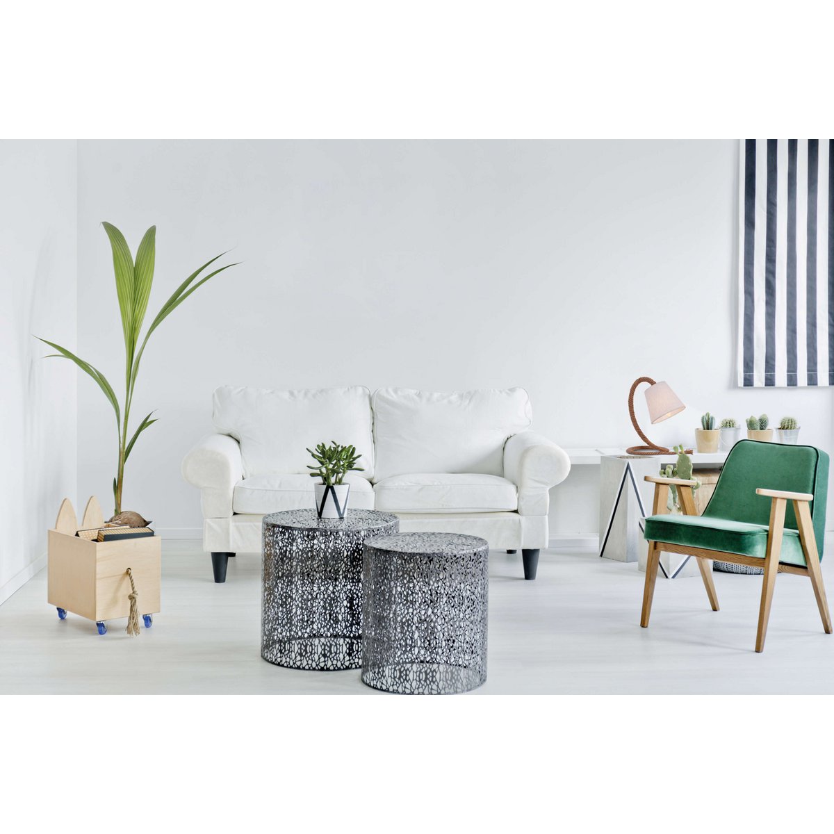 Näve Tafellamp Touw - Wit 35cm E14
