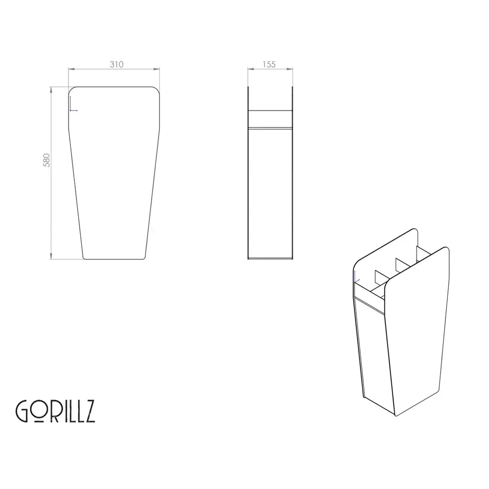 Gorillz Brella Paraplubak - Zwart 58cm