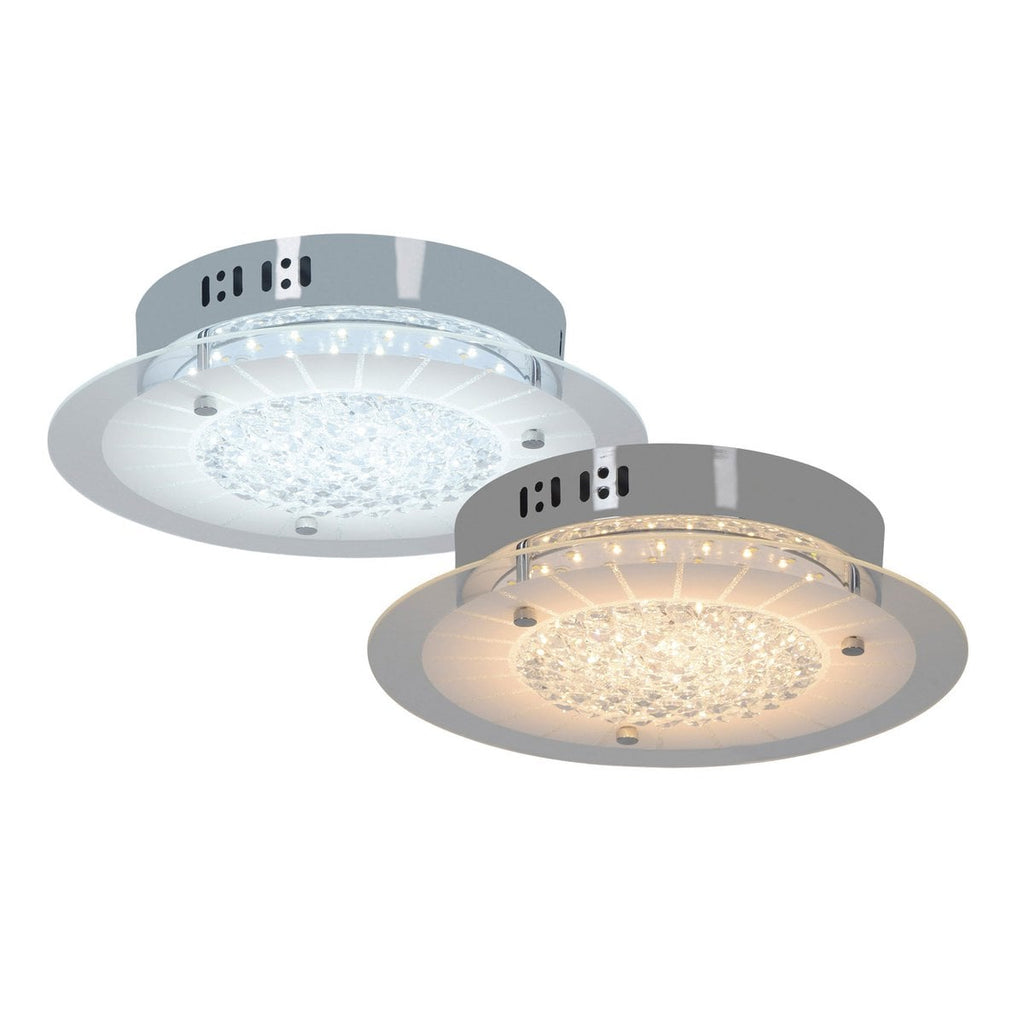 LED plafondlamp Chur - Kristaleffect Wit