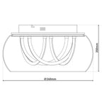 Näve Malou LED Plafondlamp Ø45cm Rookglas
