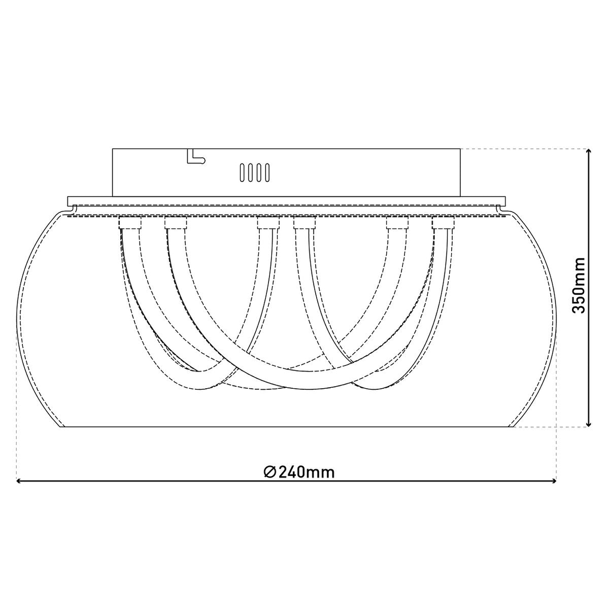 Näve Malou LED Plafondlamp Ø45cm Rookglas