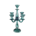 5-lichtse Kandelaar Turquoise H35cm