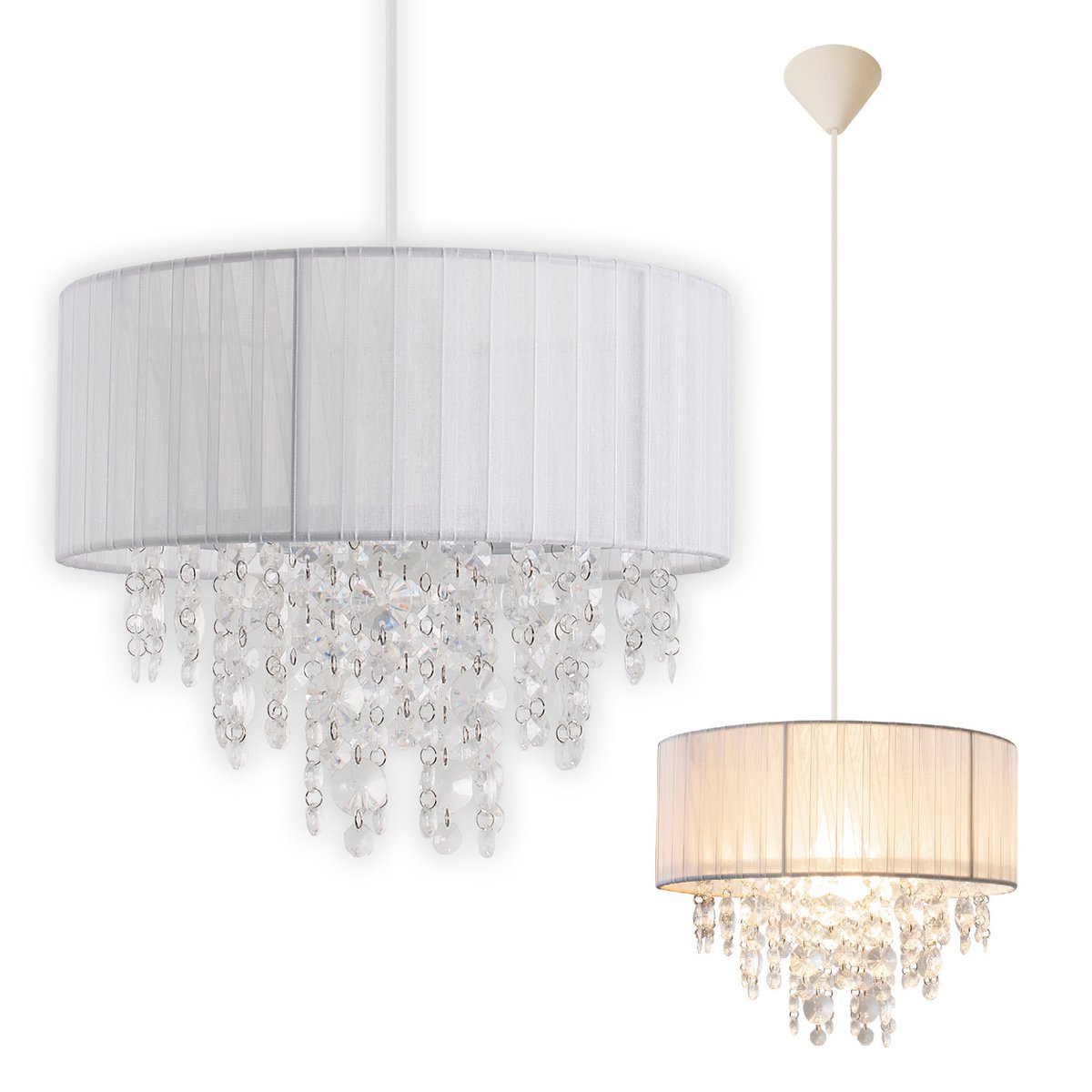 Näve Crystallo Hanglamp 30cm Wit E27