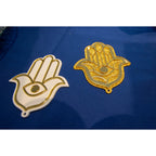Witte gouden acryl hand decoratie - 9.7x11.3cm