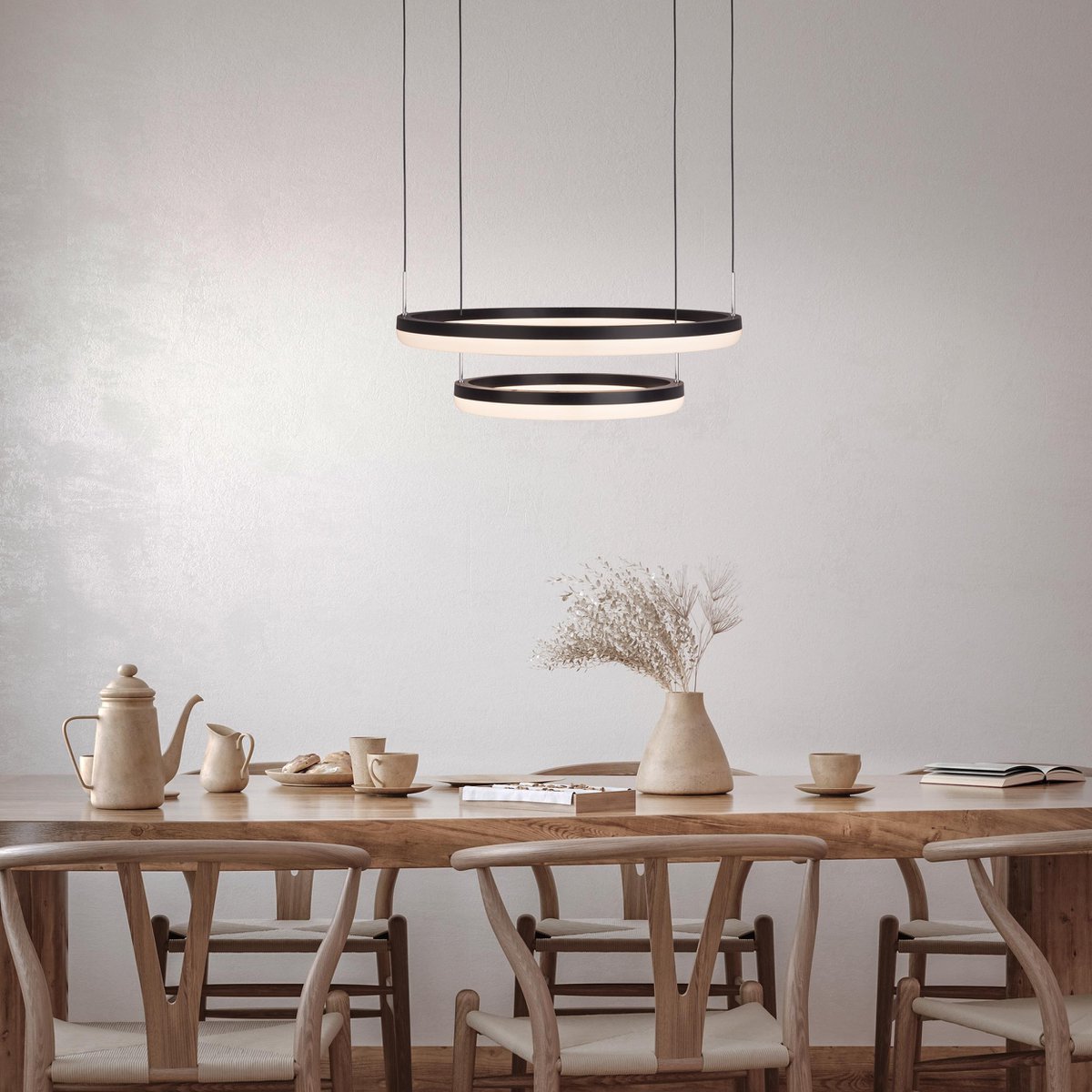Näve Circulo LED CCT Hanglamp - Zwart 60cm