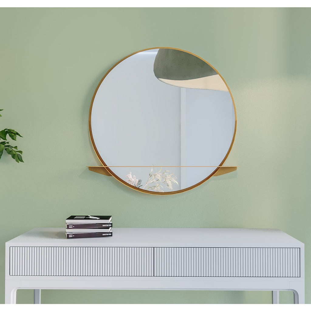 Gorillz Alien 80 Ronde Spiegel - Goud - Plankje & Modern Design