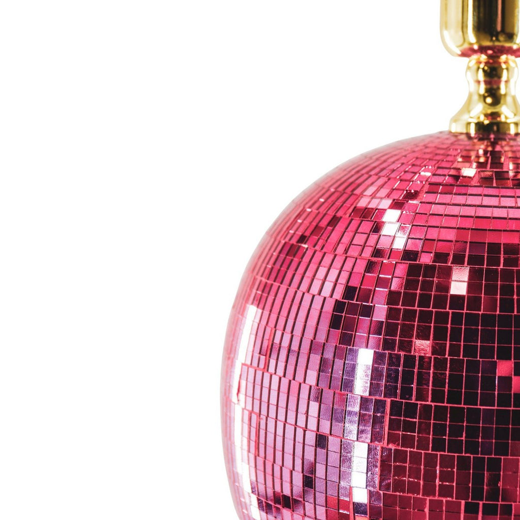 Disco Ball Tafellamp - Roze Glas - 20x20x20cm