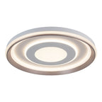 LED-plafondlamp "Doira" Ø 50,5 cm, 7,5 cm hoog, metaal en plastic in zilver en wit, geïntegreerde LED's, 3600 lm licht licht, dimable, CCT-functie 3000-6500 K, nachtlichtfunctie
