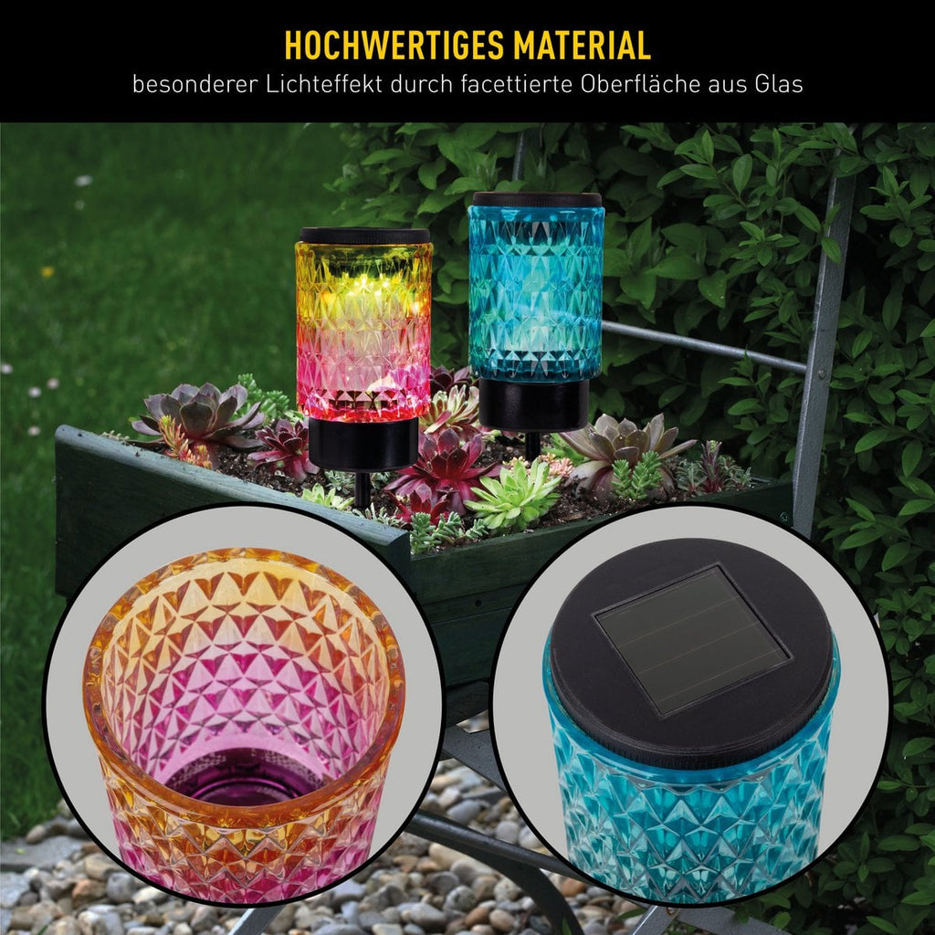 Näve Mila 2 delige Set Tuin Spiesjes LED Warm Wit Solar 25cm