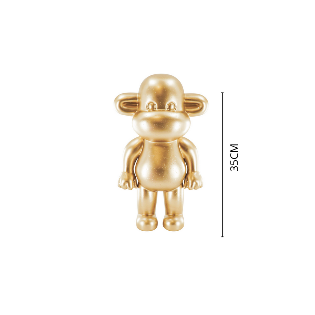 Legende Aap Beeldje - Polyresin - Goud - 20,5x13,5x35cm HouseVitamin