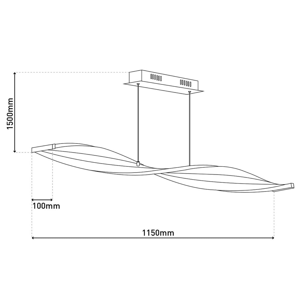 Näve Nina LED Hanglamp - Zilver 115cm