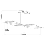 Näve Nina LED Hanglamp - Zilver 115cm