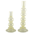 Gele glaskandelaars Set 2