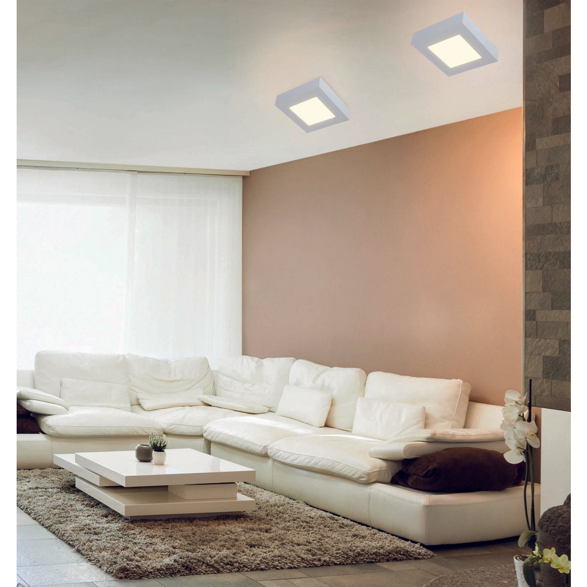 Näve Simplex LED Plafondlamp 17cm Warm Wit