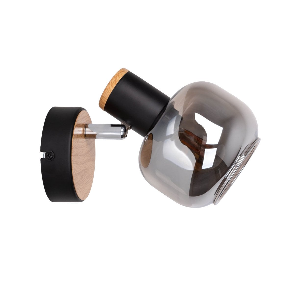 Näve Fumoso Wandlamp - Zwart Rookglas 16cm