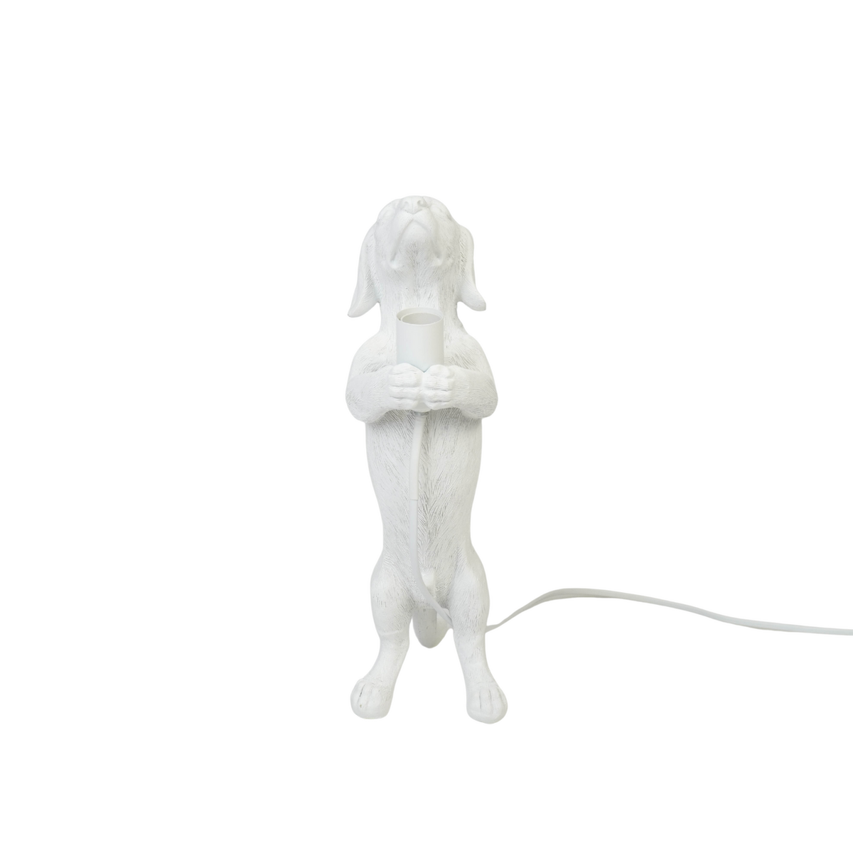 Tafellamp Teckel - Polyresin - Wit - E14 - 38cm