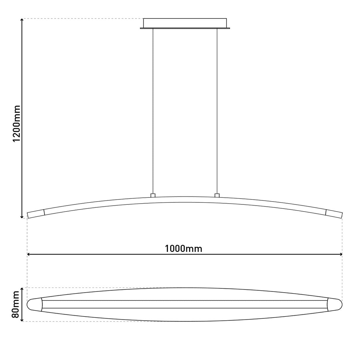LED hanglamp Surf - Näve 100x120cm