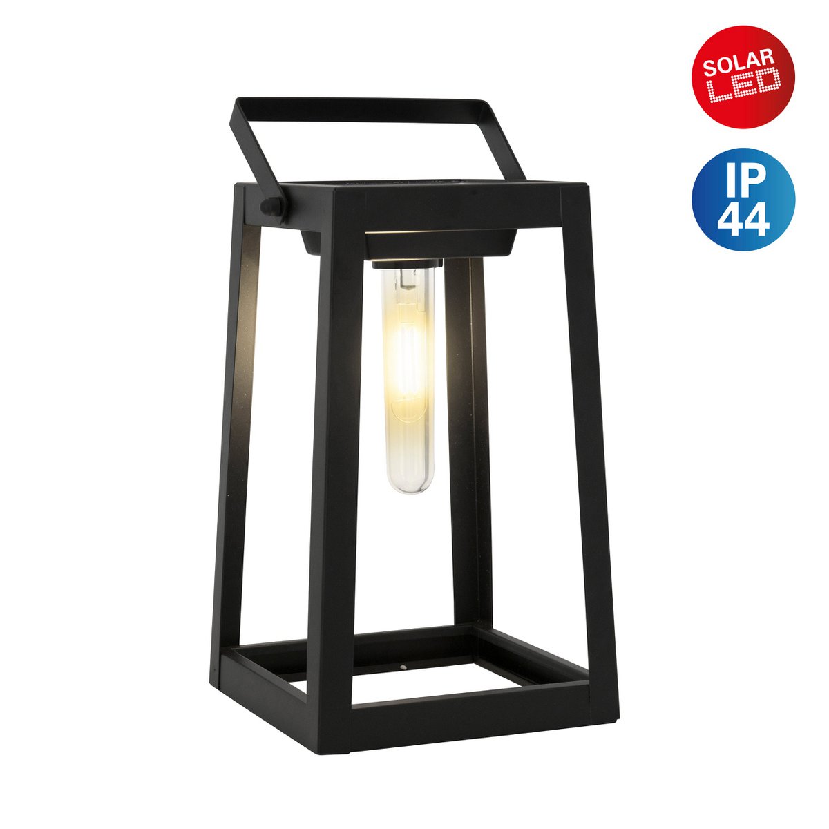 LED -decoratieve lamp, voor buiten, decoratie metaal en plastic in het zwart, met geïntegreerde LED