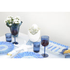 Blauwe glazen vaas 22x22x22cm, aulica