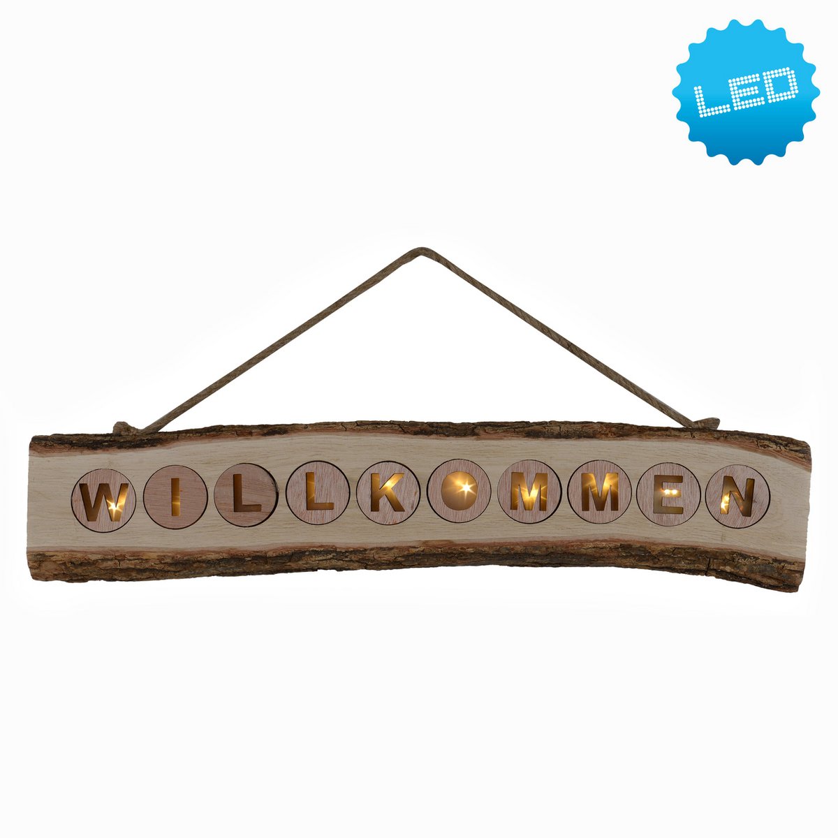 LED-decoratielamp "Welkom" 60cm Beige