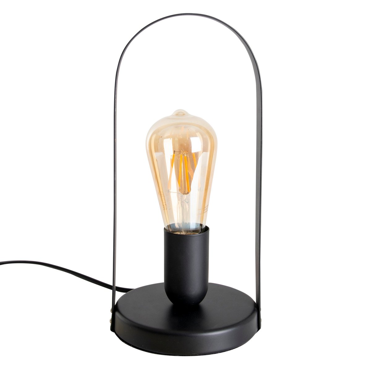 Metalen tafellamp "Faro" h: 28.5cm zwart