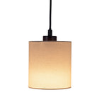 4 hanglamp "Malta" gemaakt van metaal en hout, met textielparaplu's in grijs en wit, E27 -aansluiting, verlichting voor woonkamer, kantoor of nachtkastje