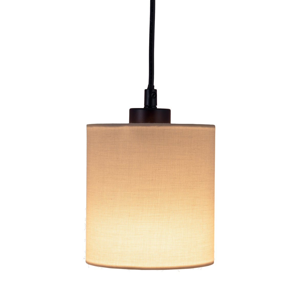 4 hanglamp "Malta" gemaakt van metaal en hout, met textielparaplu's in grijs en wit, E27 -aansluiting, verlichting voor woonkamer, kantoor of nachtkastje