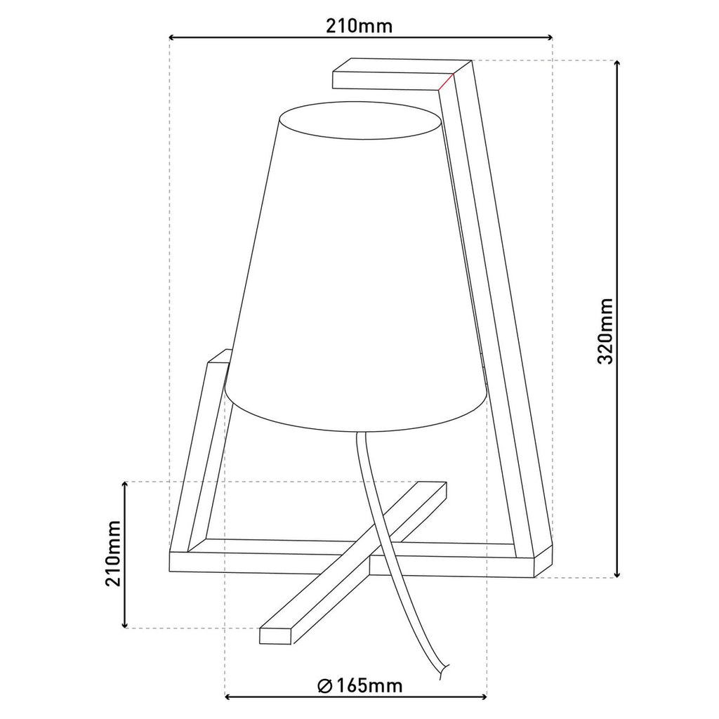 Näve Bamboo Tafellamp Shoji - Wit 31,5cm