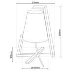 Näve Bamboo Tafellamp Shoji - Wit 31,5cm