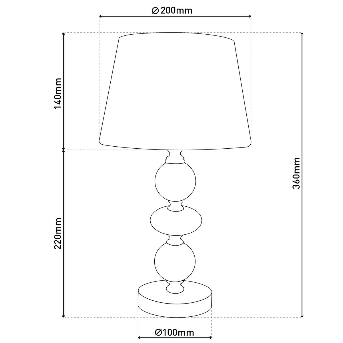 Näve Araga Tafellamp Keramiek 36cm Grijs