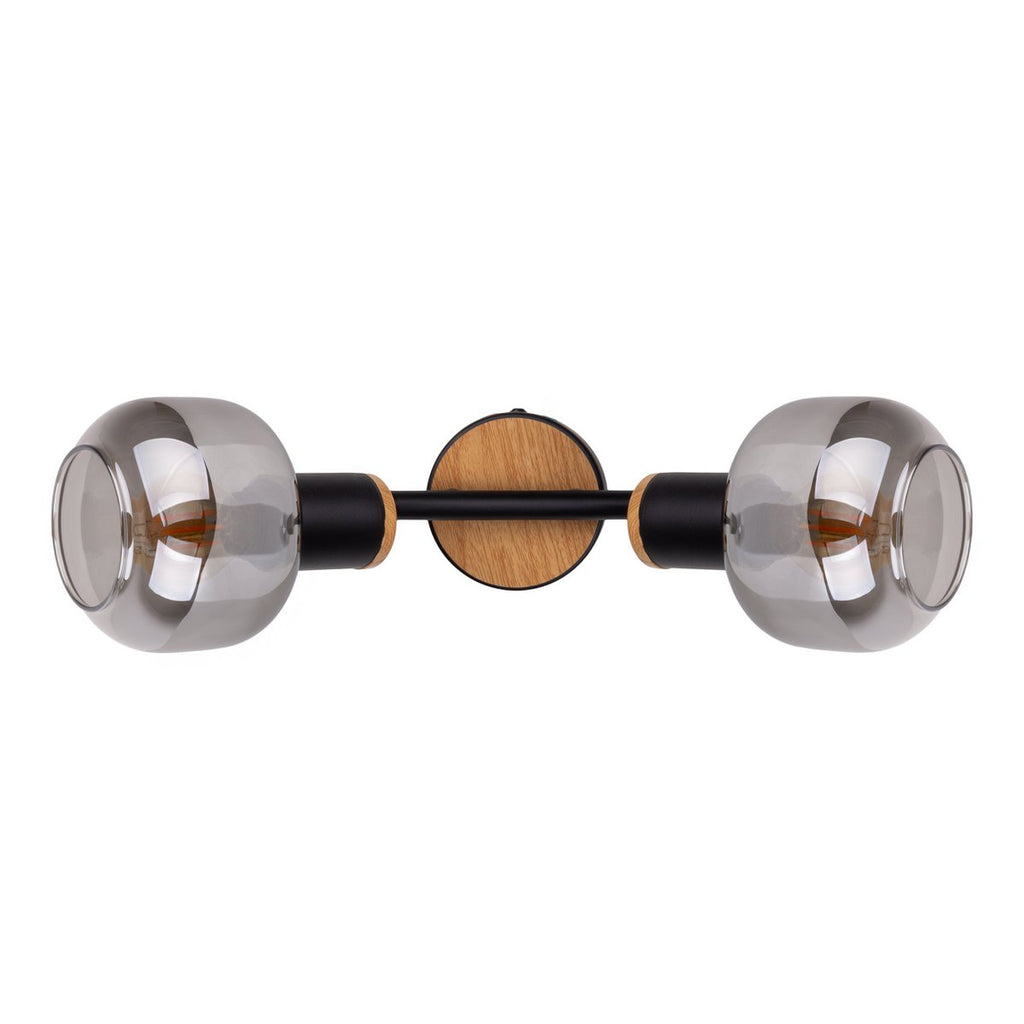Näve Fumoso Plafondlamp 2-Spot Zwart Glas 40cm