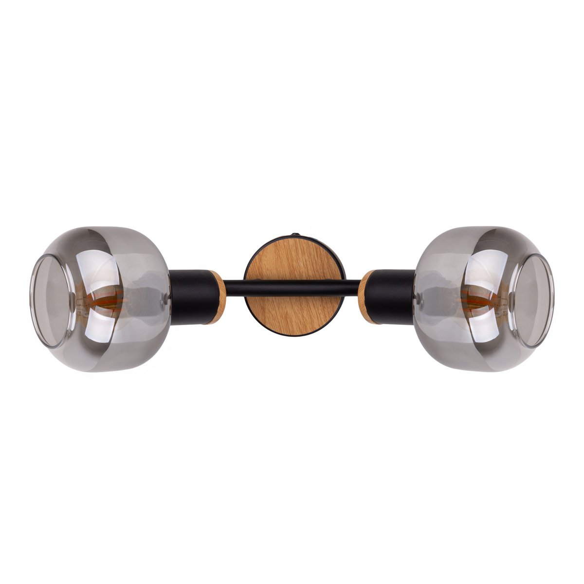 Näve Fumoso Plafondlamp 2-Spot Zwart Glas 40cm