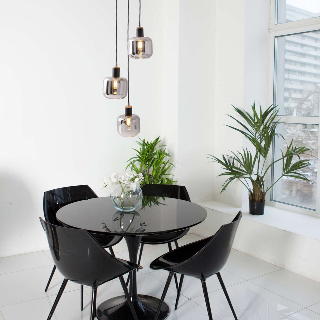 Näve Fumoso Hanglamp - Zwart Metal Glas