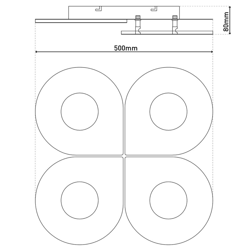 LED-plafondlamp Smilla 50x50cm Wit Dimable CCT