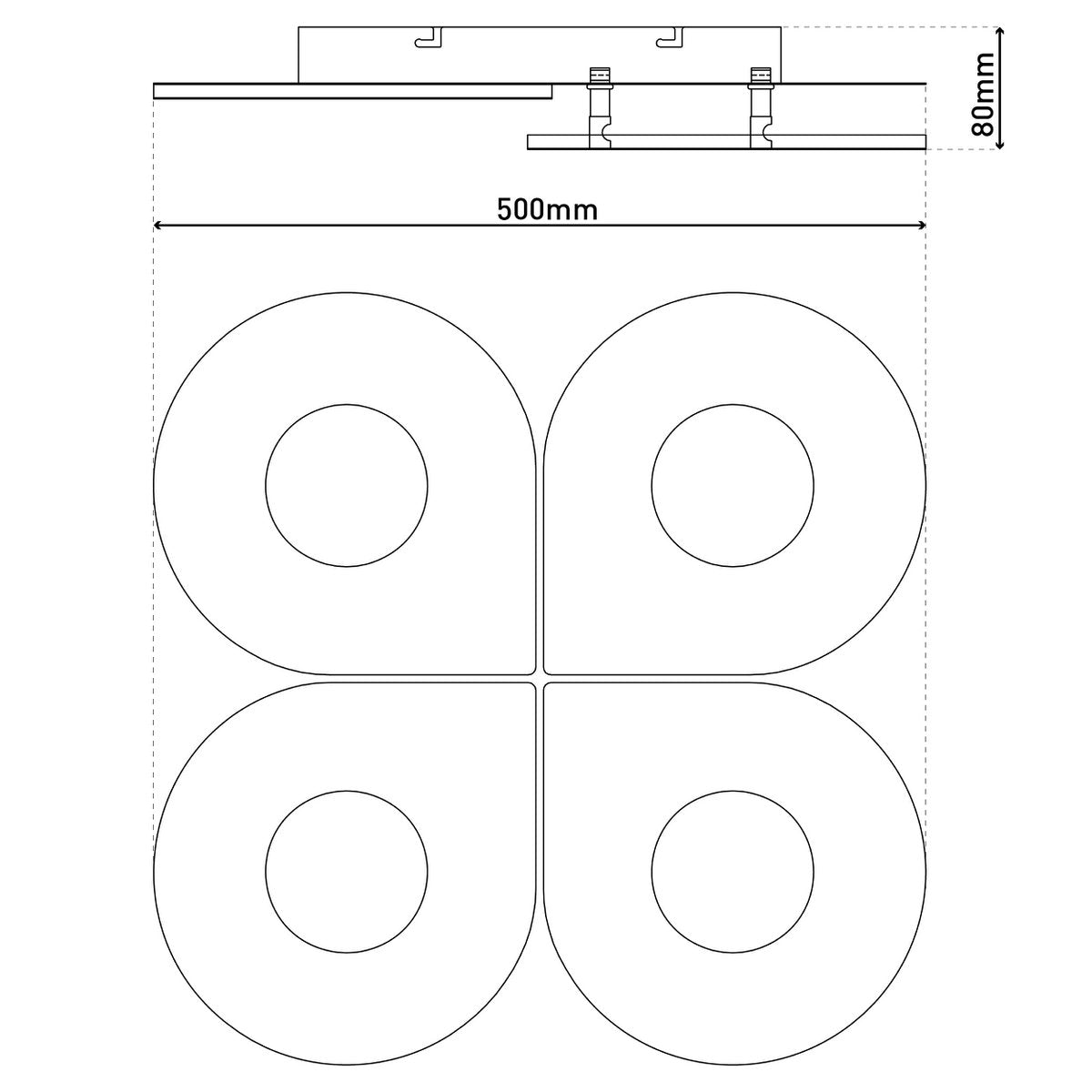LED-plafondlamp Smilla 50x50cm Wit Dimable CCT